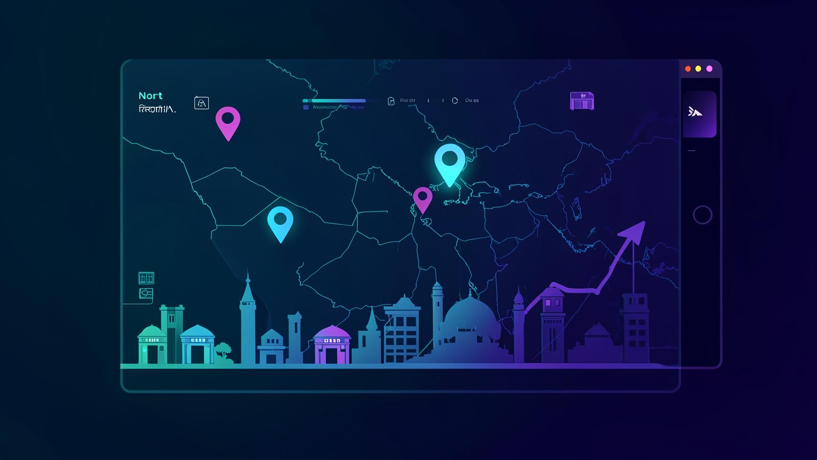 Map of Chandigarh, Mohali, Panchkula and Delhi with local search pins marking business locations